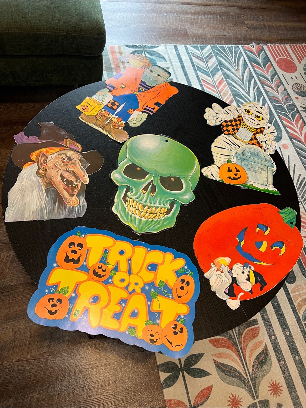 Vintage Halloween Diecut Cutout Lot Wall Hangings Mummy Witch Pumpkin - Picture 3 of 10